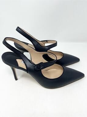 NEW Manolo Blahnik Camparisli Mary Jane Slingback Navy Pointed Toe Heel 40